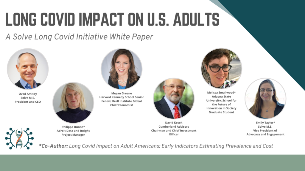 You are currently viewing Solve M.E. co-authors whitepaper “Long Covid Impact on Adult Americans: Early Indicators Estimating Prevalence and Cost”